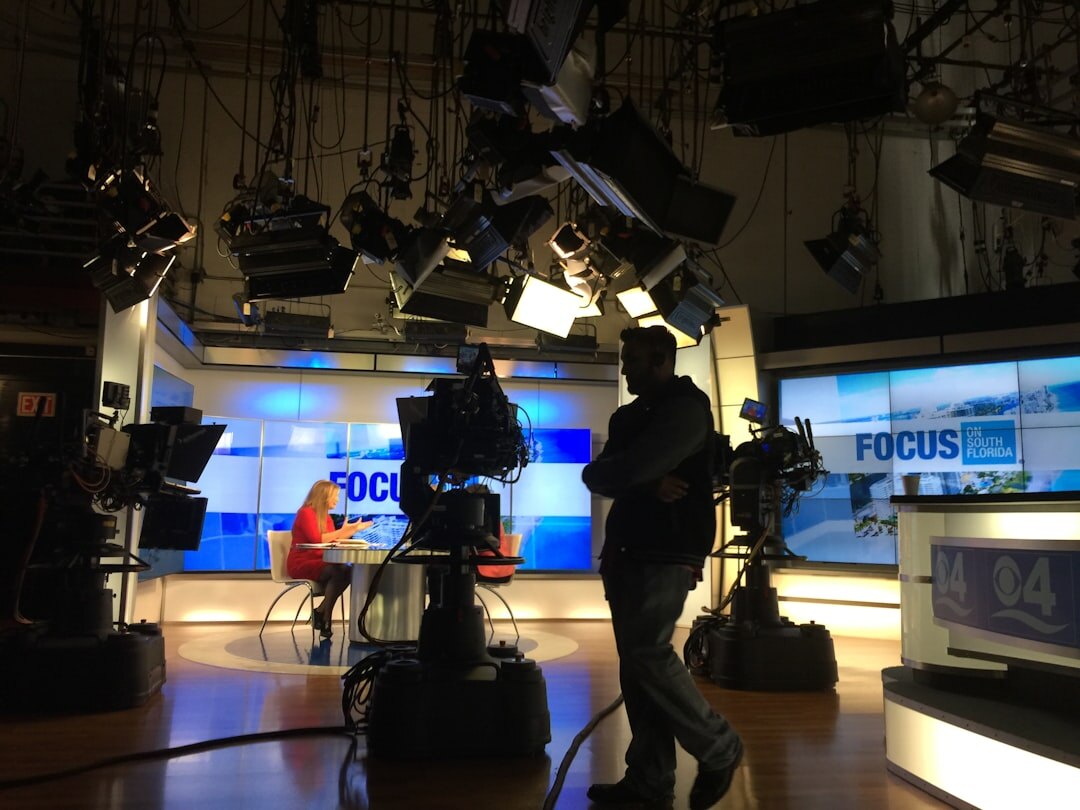 Live news teleprompter and camera setup